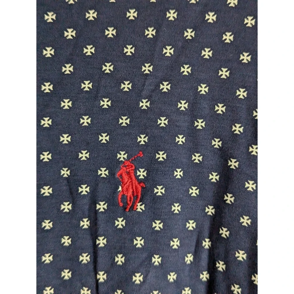 POLO Ralph Lauren Custom‎ Slim fit blue white cross design  L